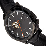 Reign Bauer Automatic Semi-Skeleton Leather-Band Watch - Black REIRN6007