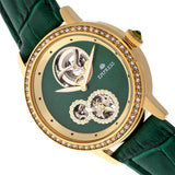 Empress Tatiana Automatic Semi-Skeleton Leather-Band Watch - Green EMPEM2904