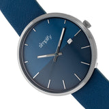 Simplify The 6400 Leather-Band Watch w/Date - Gunmetal/Blue SIM6406