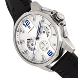 Morphic M82 Series Chronograph Leather-Band Watch w/Date - Silver/White MPH8201