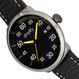 Simplify The 7100 Leather-Band Watch w/Date - Black/Yellow SIM7105