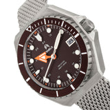 Shield Marius Bracelet Men's Diver Watch w/Date - Silver/Brown SLDSH103-2