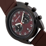 Breed Racer Chronograph Leather-Band Watch w/Date - Black/Brown BRD8507