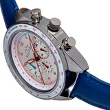 Elevon Bombardier Chronograph Leather-Strap Watch - Blue/White - ELE127-1 ELE127-1