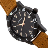Morphic M85 Series Canvas-Overlaid Leather-Band Watch - Black/Beige MPH8503
