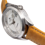 Heritor Automatic Ashton Leather-Band Watch w/Date - White/Beige - HERHS1401 HERHS1401