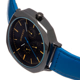 Breed Revolver Leather-Band Watch w/Day/Date - Blue/Black - BRD9305 BRD9305