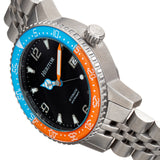 Heritor Automatic Dominic Bracelet Watch w/Date - Light Blue&Orange/Black HERHR9805