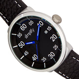 Simplify The 7100 Leather-Band Watch w/Date - Black SIM7103