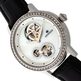 Empress Tatiana Automatic Semi-Skeleton Leather-Band Watch - Black EMPEM2901