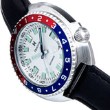 Heritor Automatic Pierce Genuine Leather-Band Watch w/Date - White/Red&Blue - HERHS1202 HERHS1202