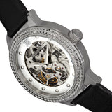 Empress Alice Automatic MOP Skeleton Dial Leather-Band Watch - Black EMPEM3201