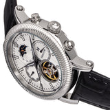 Heritor Automatic Barnsley Semi-Skeleton Leather-Band Watch - Silver/White - HERHS1801 HERHS1801