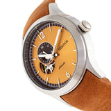 Heritor Automatic Antoine Semi-Skeleton Leather-Band Watch - Silver/Umber HERHR8507