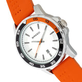 Breed Revolution Leather-Band Watch w/Date - Orange BRD8302