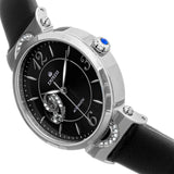 Empress Alouette Automatic Semi-Skeleton Leather-Band Watch - Black EMPEM3404