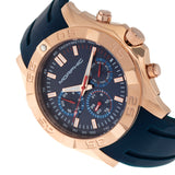 Morphic M75 Series Tachymeter Strap Watch w/Day/Date - Rose Gold/Blue MPH7504