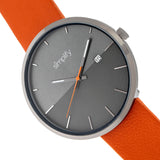 Simplify The 6400 Leather-Band Watch w/Date - Gunmetal/Orange SIM6405