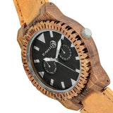 Earth Wood Hyperion Leather-Band Watch w/Day/Date - Olive - ETHEW5904 ETHEW5904
