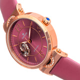 Empress Alouette Automatic Semi-Skeleton Leather-Band Watch - Pink EMPEM3406