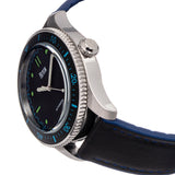 Reign Elijah Automatic Rubber Inlaid Leather-Band Watch W/Date - Black/Blue - REIRN6501 REIRN6501