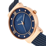 Bertha Dawn Mother-of-Pearl Cable Bracelet Watch - Rose Gold/Blue BTHBR9706