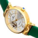 Empress Alouette Automatic Semi-Skeleton Leather-Band Watch - Green EMPEM3403