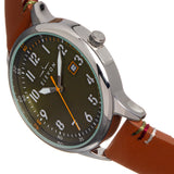 Elevon Boost Leather-Band Watch w/Date - Chestnut/Olive - ELE126-3 ELE126-3