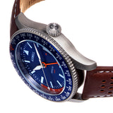 Axwell Arrow Leather-Band Watch w/Date - Brown/Blue AXWAW102-2