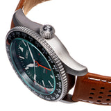 Axwell Arrow Leather-Band Watch w/Date - Tan/Green AXWAW102-5