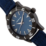 Morphic M85 Series Canvas-Overlaid Leather-Band Watch - Black/Blue MPH8504