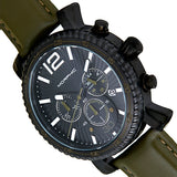 Morphic M89 Series Chronograph Leather-Band Watch w/Date - Olive/Black MPH8905