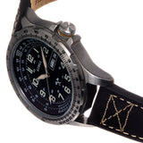 Axwell Blazer Leather Strap Watch - Black/Silver - AXWAW106-2 AXWAW106-2
