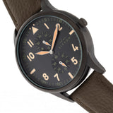 Elevon Turbine Leather-Band Watch - Black/Olive ELE116-6