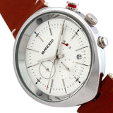 Breed Tempest Chronograph Leather-Band Watch w/Date - Brown/White BRD8601