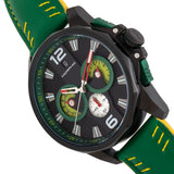Morphic M82 Series Chronograph Leather-Band Watch w/Date - Black/Green MPH8206