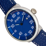 Simplify The 7100 Leather-Band Watch w/Date - Blue SIM7104