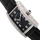 Heritor Automatic Jefferson Leather-Band Watch - Silver/Black HERHR8801