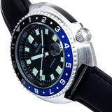Heritor Automatic Pierce Genuine Leather-Band Watch w/Date - Black/Blue - HERHS1205 HERHS1205