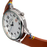 Elevon Boost Leather-Band Watch w/Date - Chestnut/White - ELE126-1 ELE126-1