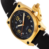 Shield Pascal Leather-Band Men's Diver Watch - Black/Gold - SLDSH102-5 SLDSH102-5
