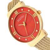 Bertha Dawn Mother-of-Pearl Cable Bracelet Watch - Gold/Orange BTHBR9704