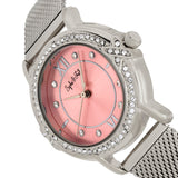 Sophie and Freda Reno Bracelet Watch w/Swarovski Crystals - Silver/Light Pink SAFSF5402
