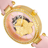 Empress Anne Automatic Semi-Skeleton Leather-Band Watch - Light Pink EMPEM3103