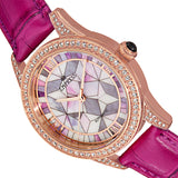 Empress Augusta Automatic Mosaic Mother-of-Pearl Leather-Band Watch - Rose Gold/Fuchsia EMPEM3505