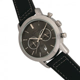Elevon Langley Chronograph Leather-Band Watch w/ Date - Charcoal/Black ELE103-5