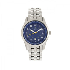 Elevon Garrison Bracelet Watch w/Date - Silver/Blue