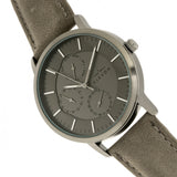 Elevon Lear Leather-Band Watch w/Day/Date - Grey/Gunmetal ELE107-5