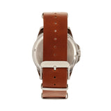 Elevon Dumont Leather-Band Watch - Silver/Brown  ELE108-2