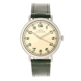 Elevon Felix Leather-Band Watch - Silver/Green ELE109-1